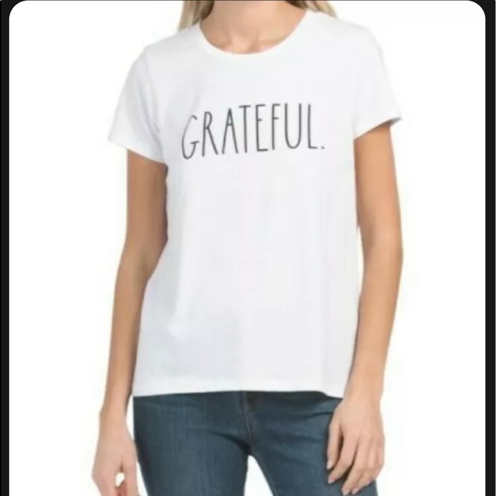 Rae Dunn‘GRATEFUL’ tee NWT L
